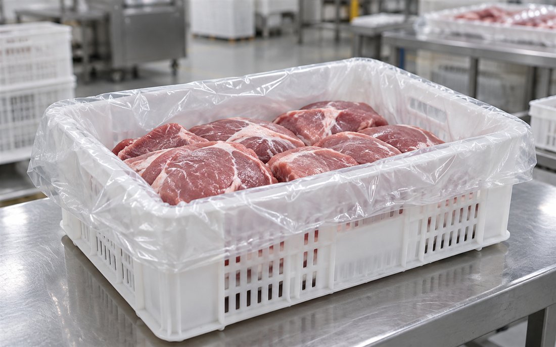食品与肉类内衬的包装用途示意